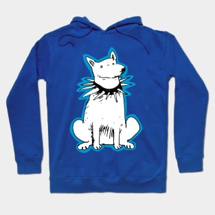 white watchdog cartoon style illustration Hoodie